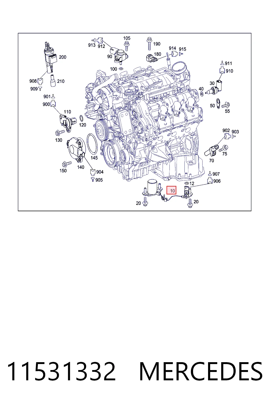 11531332 Mercedes Sensor de nivel de aceite