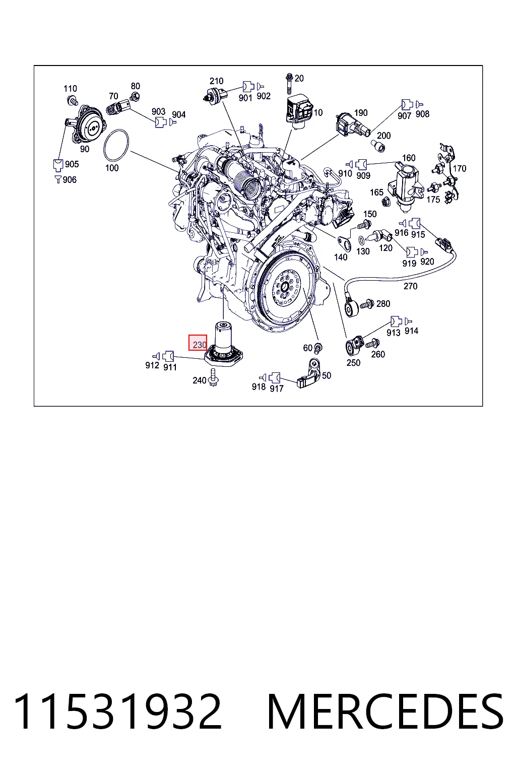 11531932 Mercedes Sensor de nivel de aceite