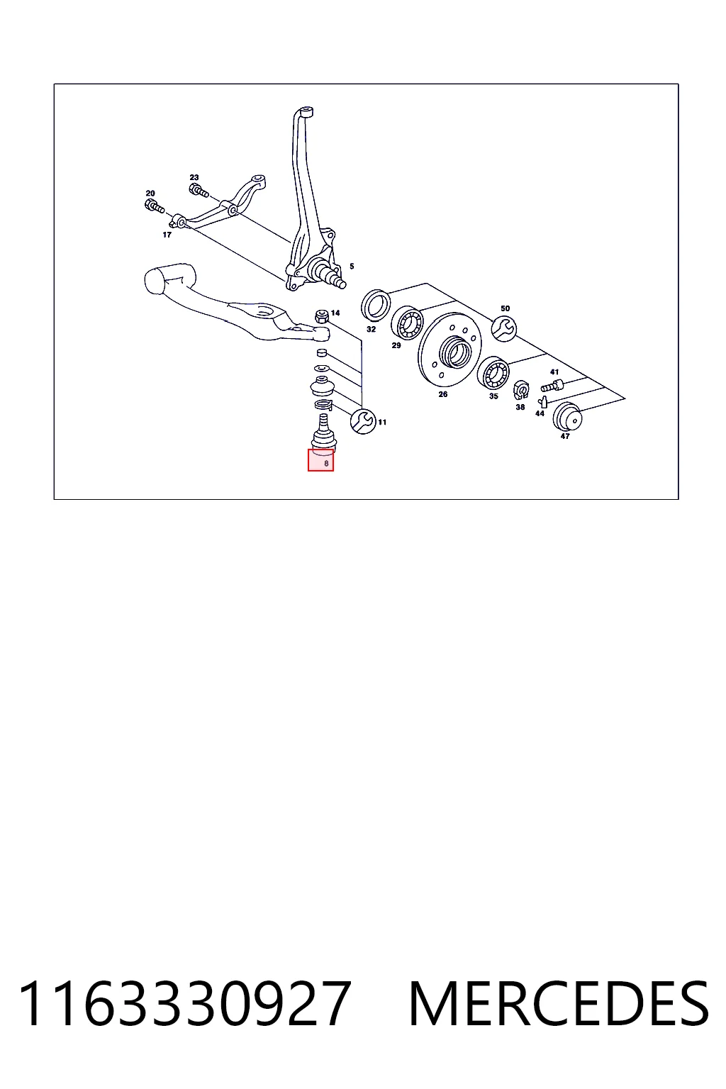 1163330927 Mercedes Rótula inferior de suspensión