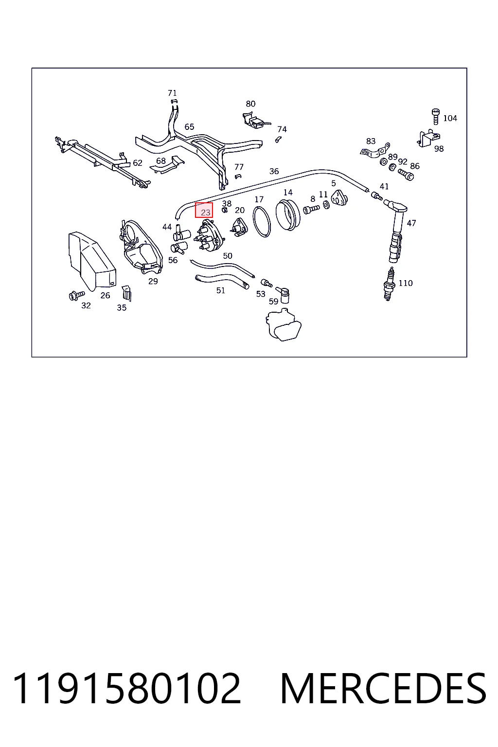 A119158010226 Mercedes Tapa distribuidor