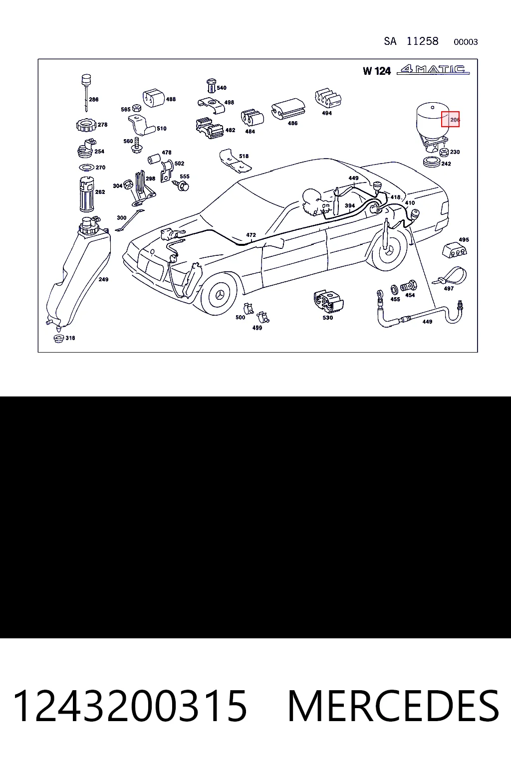 1243200315 Mercedes Esfera de amortiguación trasera