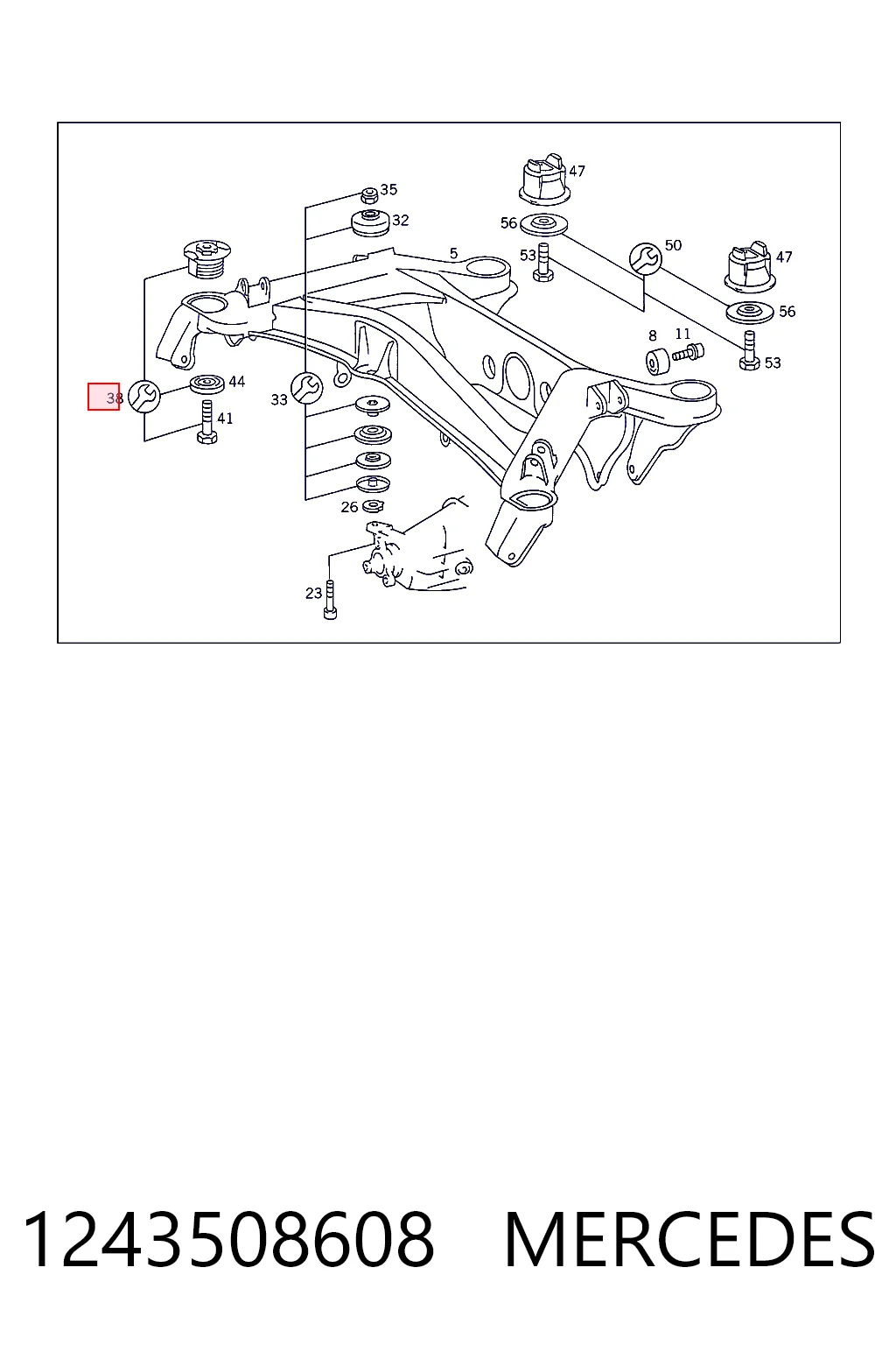 1243508608 Mercedes Silentblock del puente trasero