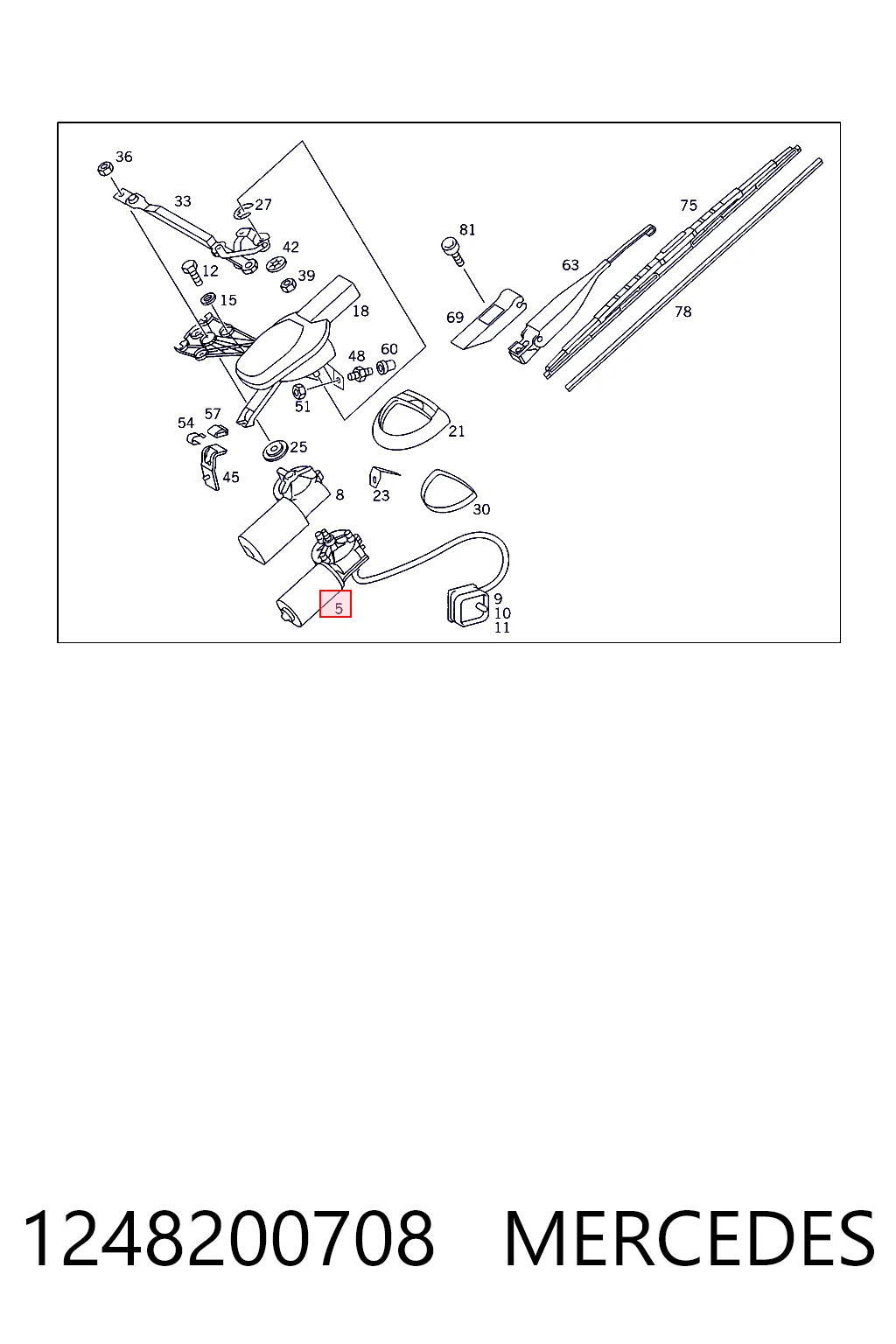 Motor del limpiaparabrisas Mercedes E sedán (W124) (1993 - 1995) precio, desde 82,78 EUR