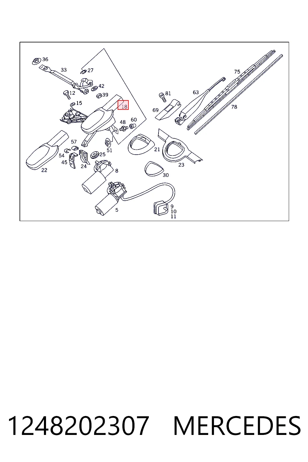 Varillaje de limpiaparabrisas para Mercedes E  S124