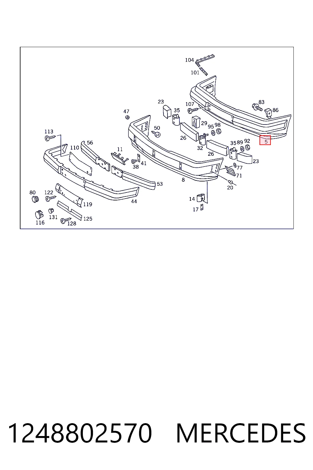 1248802570 Mercedes Paragolpes delantero