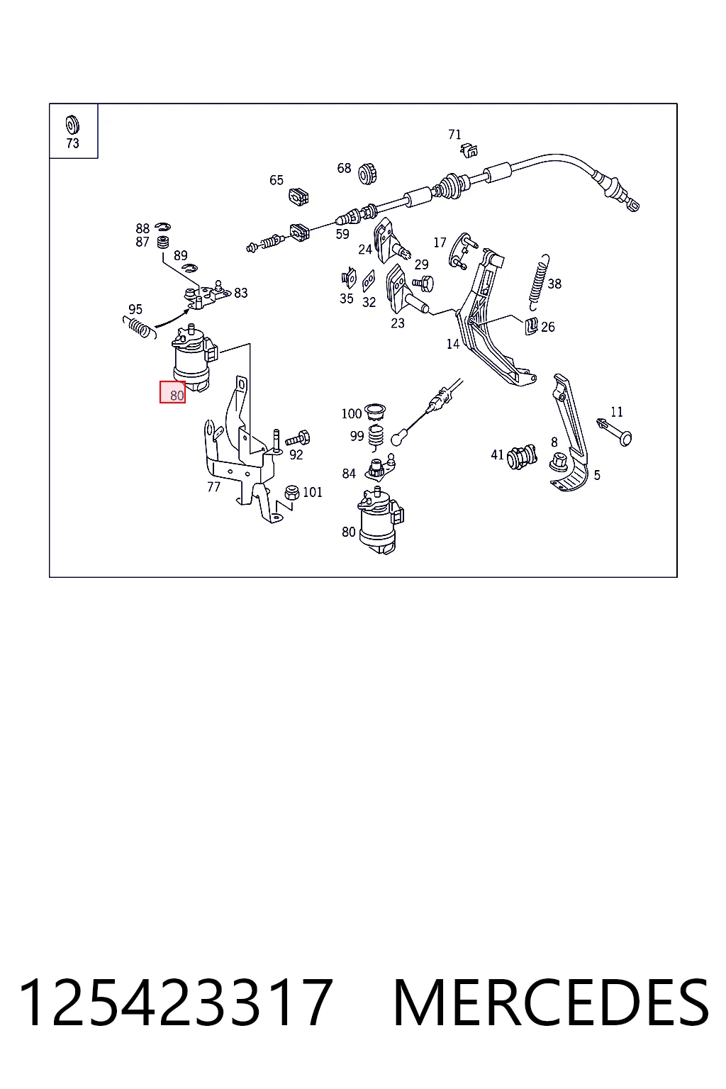 125423317 Mercedes Sensor de posición del pedal del acelerador