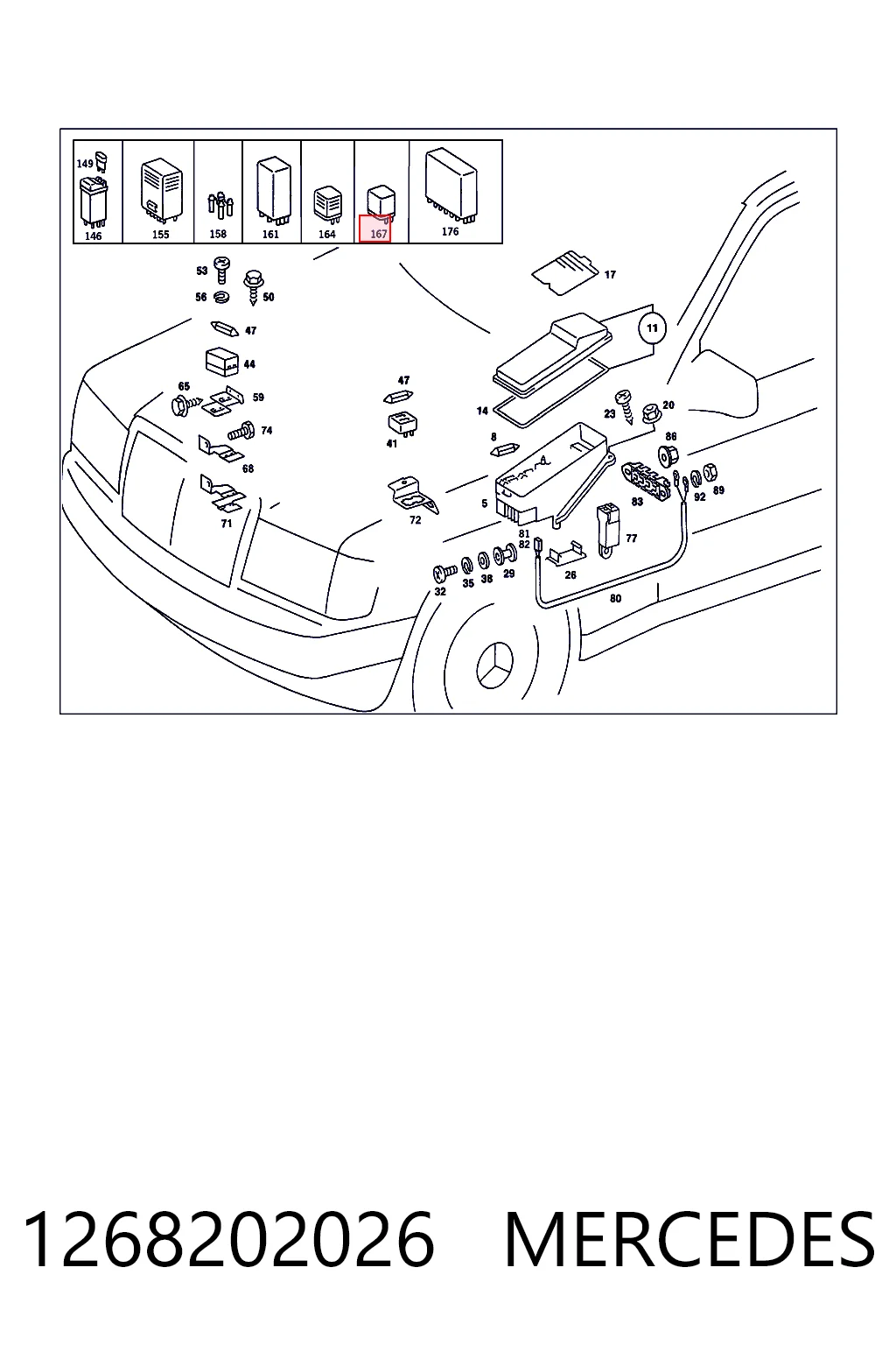 Relé eléctrico multifuncional 1268202026 MERCEDES