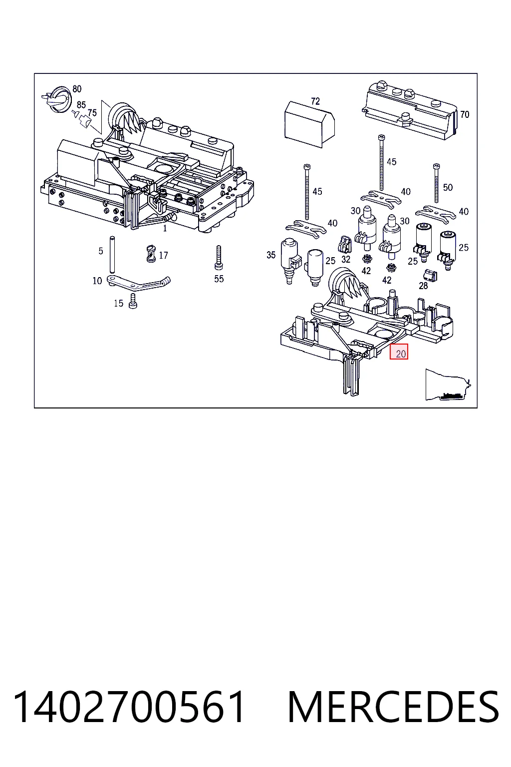 1402700561 Mercedes Placa electrónica de transmisión automática