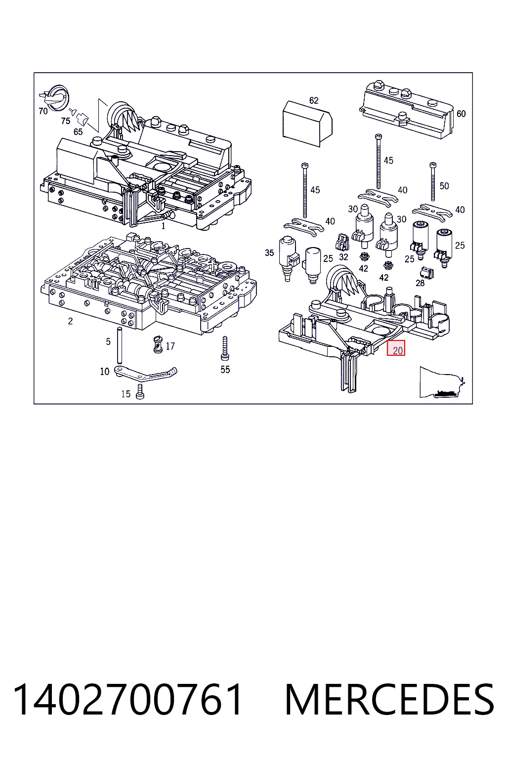1402700761 Mercedes Placa electrónica de transmisión automática