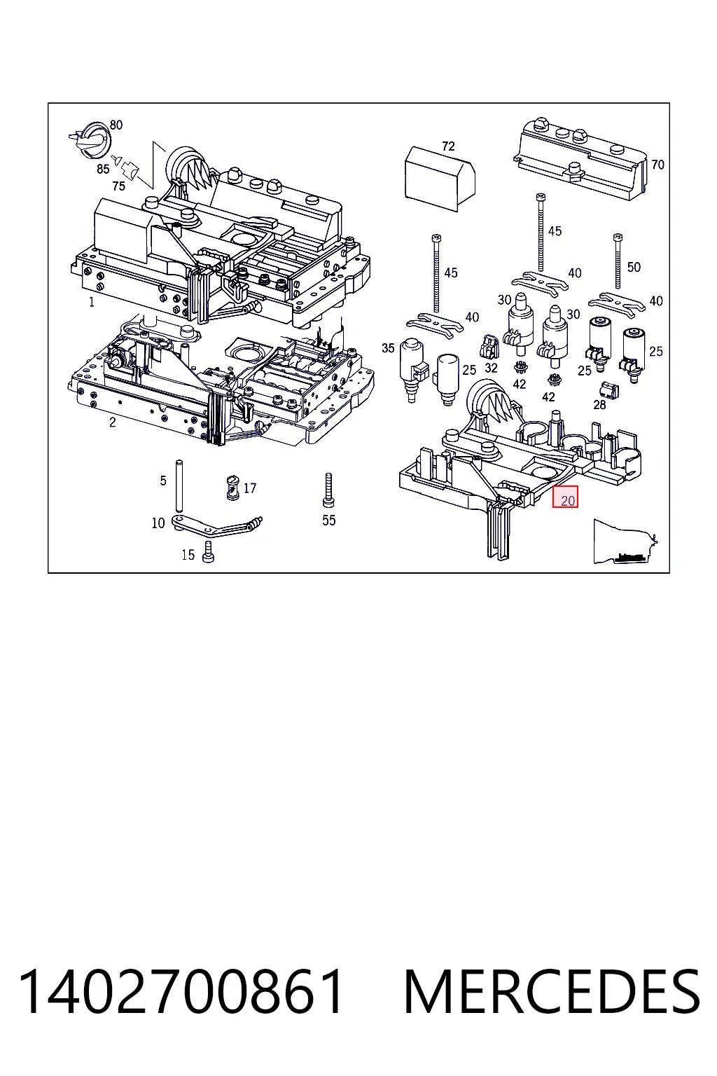 1402700861 Mercedes Placa electrónica de transmisión automática