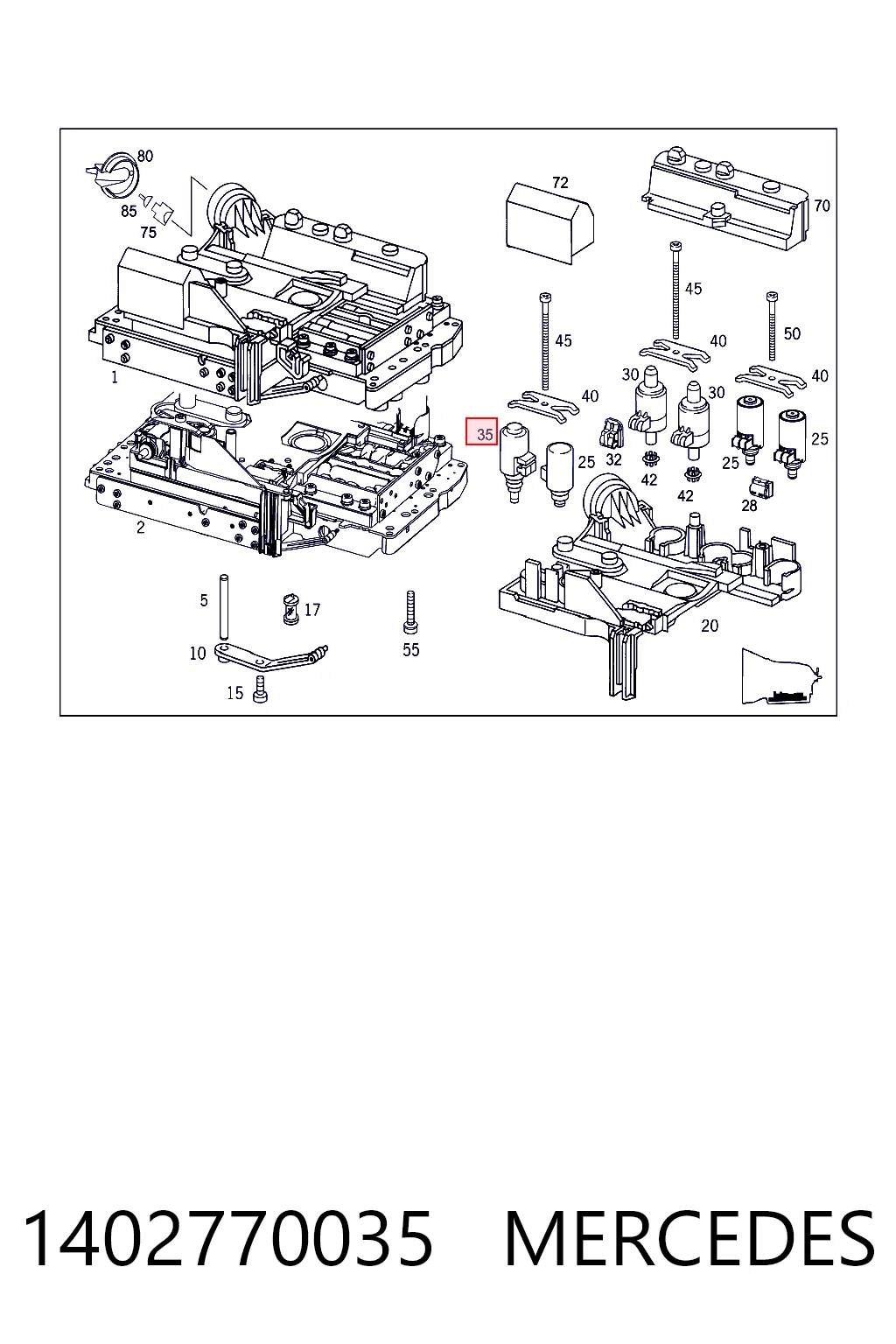 1402770035 Mercedes Solenoide de transmisión automática