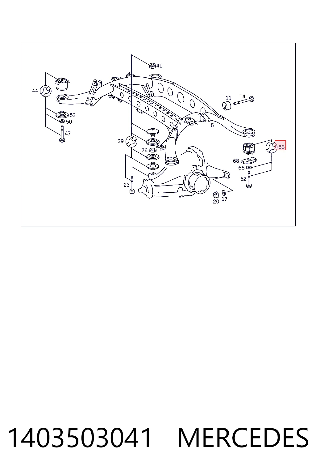 1403503041 Mercedes Silentblock del puente trasero