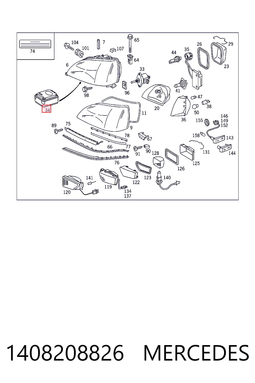 1408208826 Mercedes Centralita, faros xenon