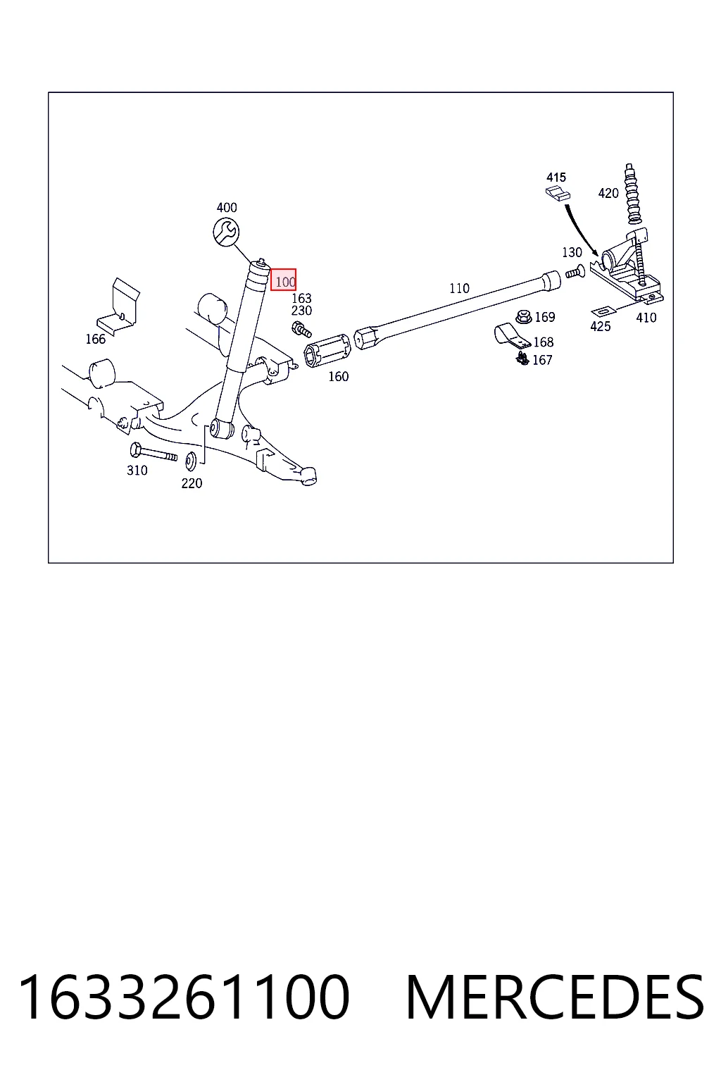 1633261100 Mercedes Amortiguador frontal