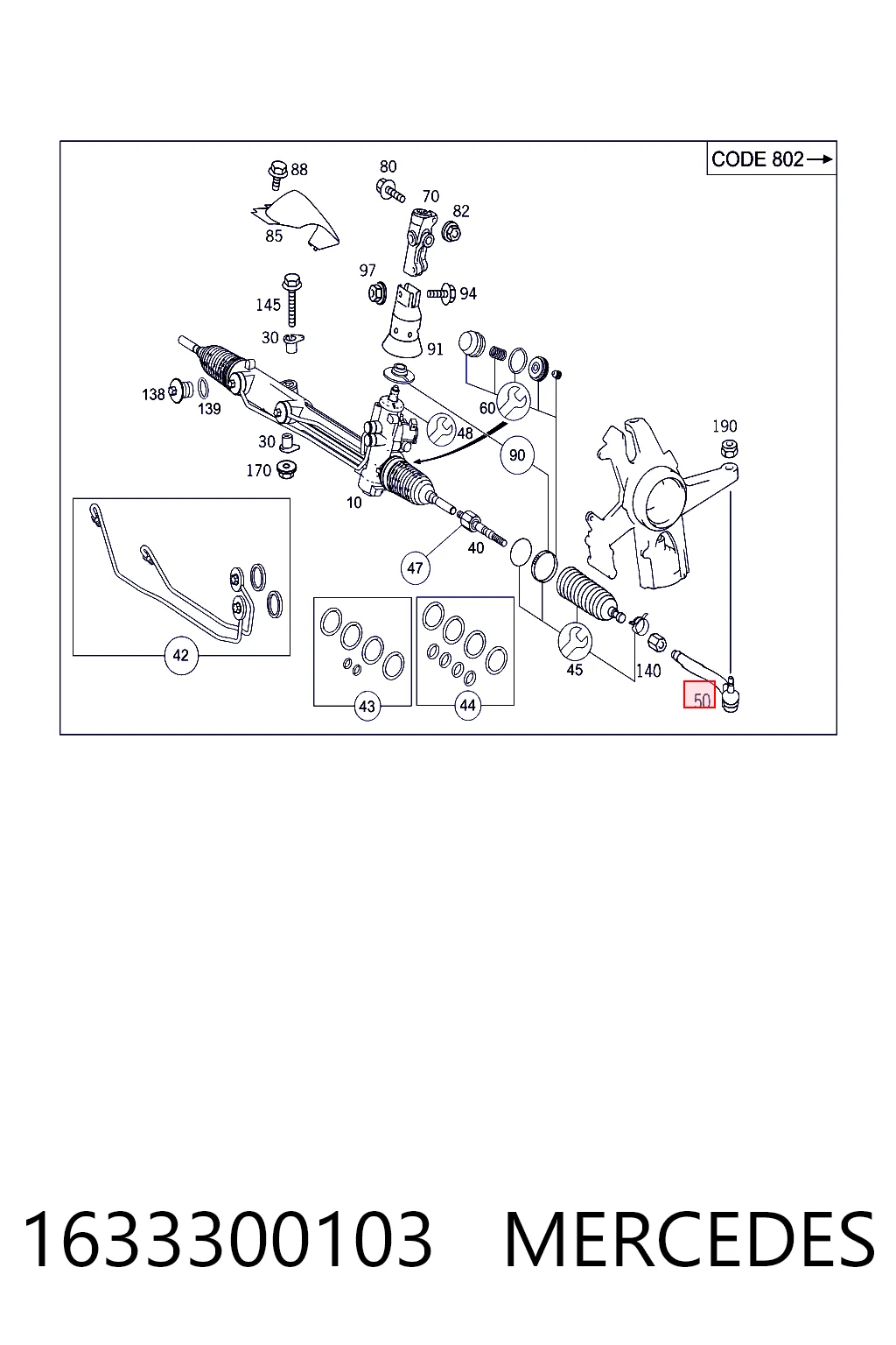 1633300103 Mercedes Rótula de dirección