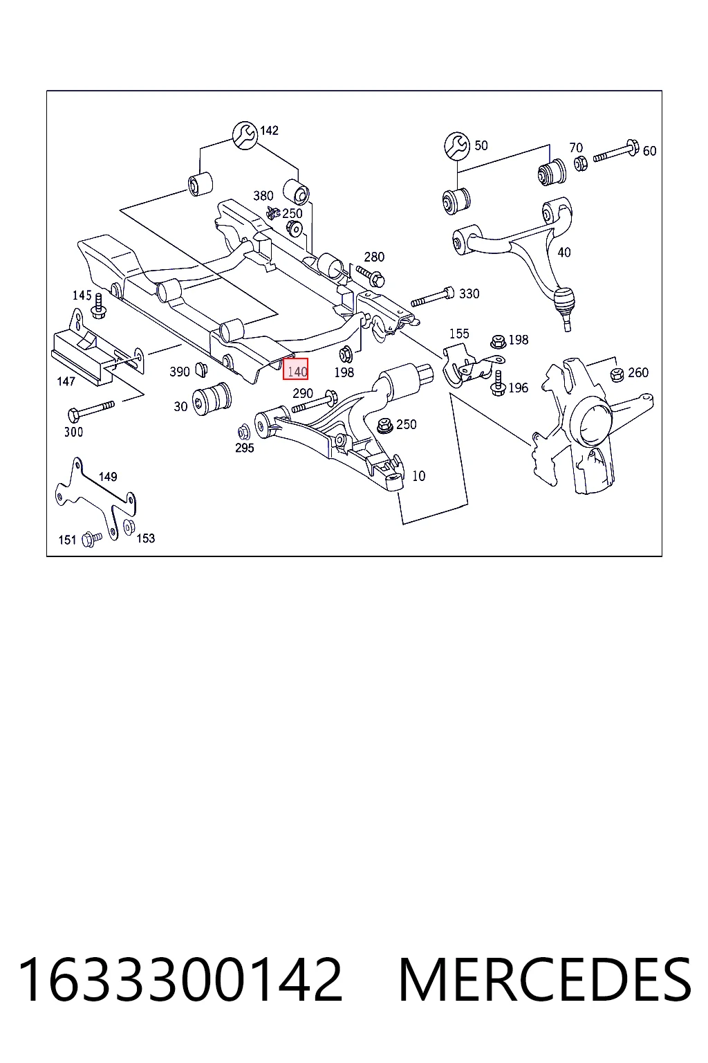 Subchasis delantero para Mercedes ML/GLE  W163