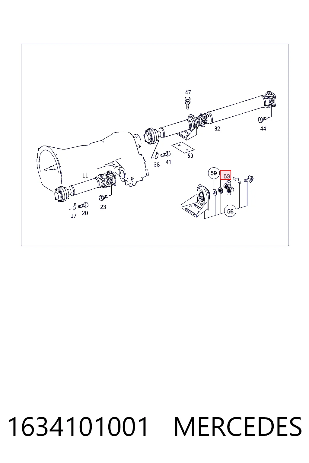 1634101001 Mercedes Cruceta transmision