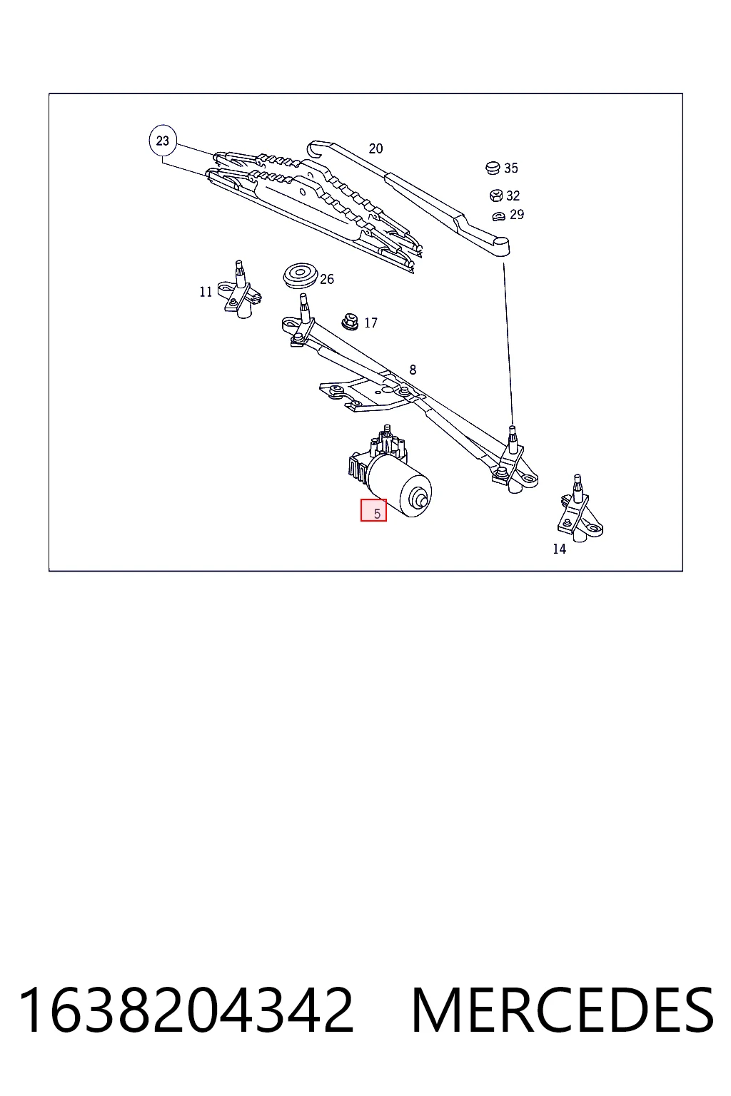1638204342 Mercedes Motor del limpiaparabrisas