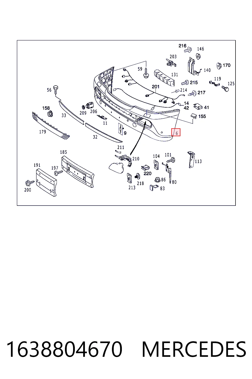 1638804670 Mercedes Paragolpes delantero