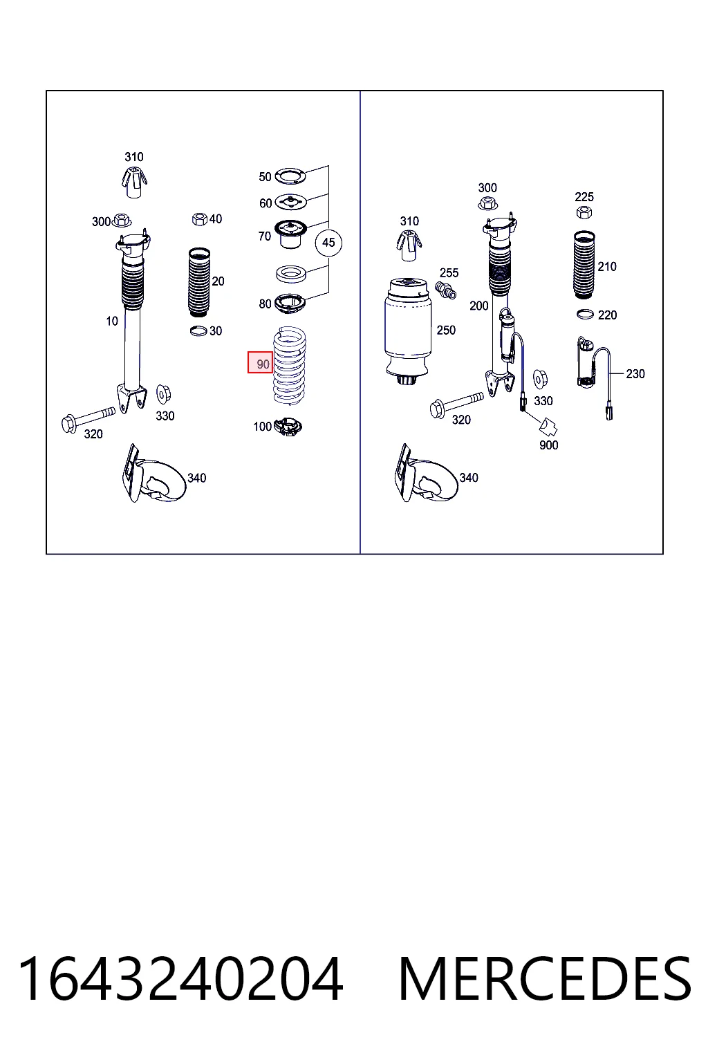1643240204 Mercedes Muelle trasero
