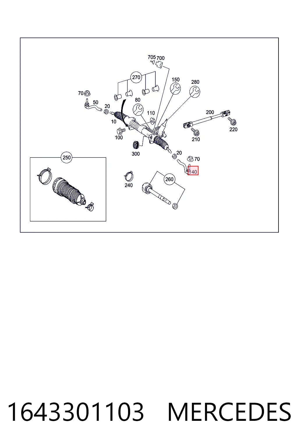 Rótula barra de dirección Mercedes ML/GLE  (W164)