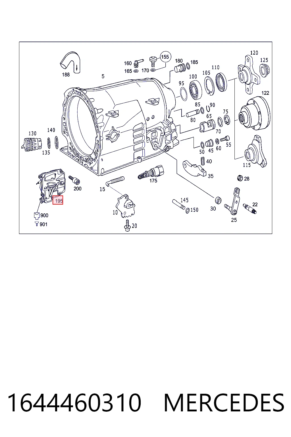 1644460310 Mercedes Módulo de control electrónico de la transmisión automática