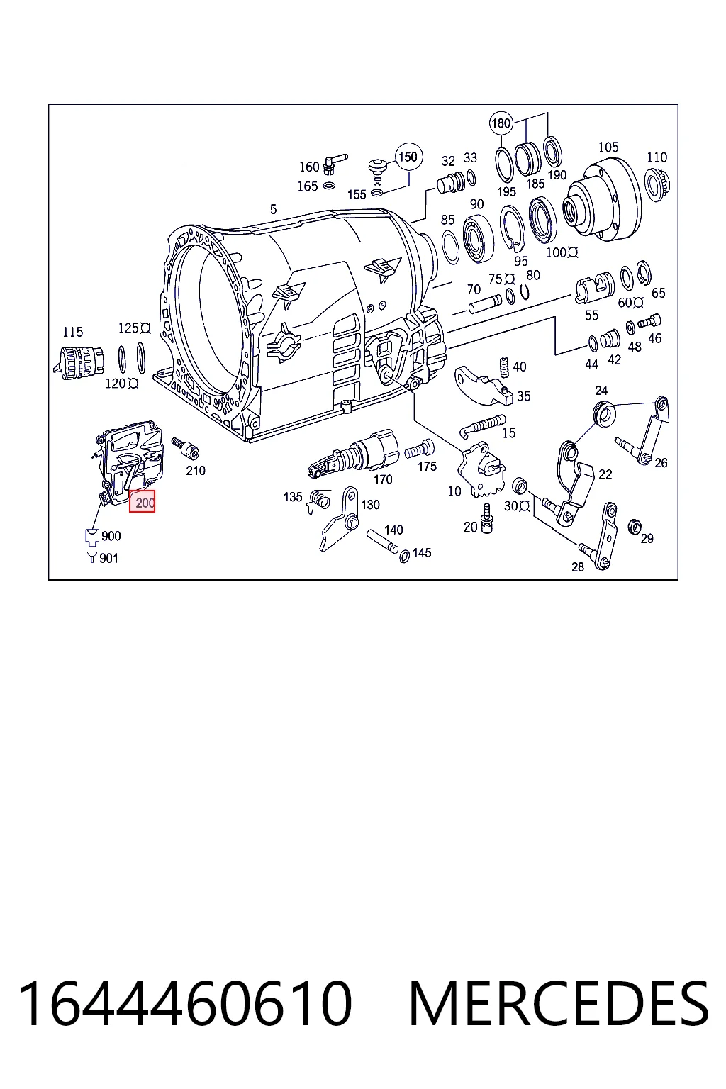 1644460610 Mercedes Módulo de control electrónico de la transmisión automática