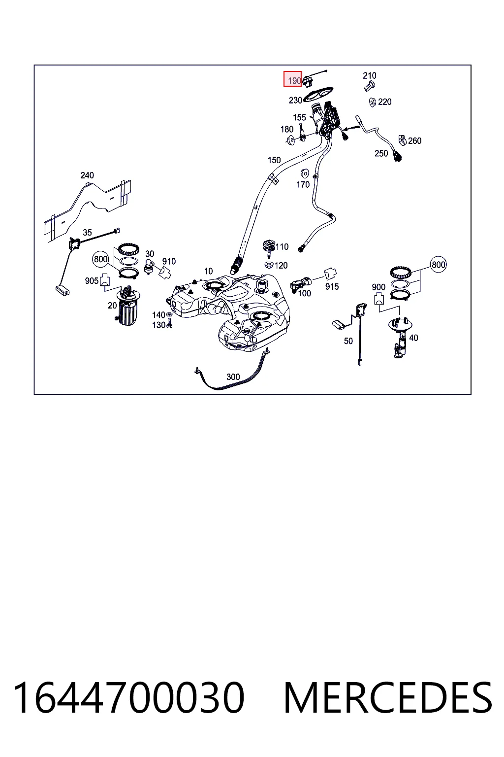 1644700030 Mercedes Tapa tanque combustible