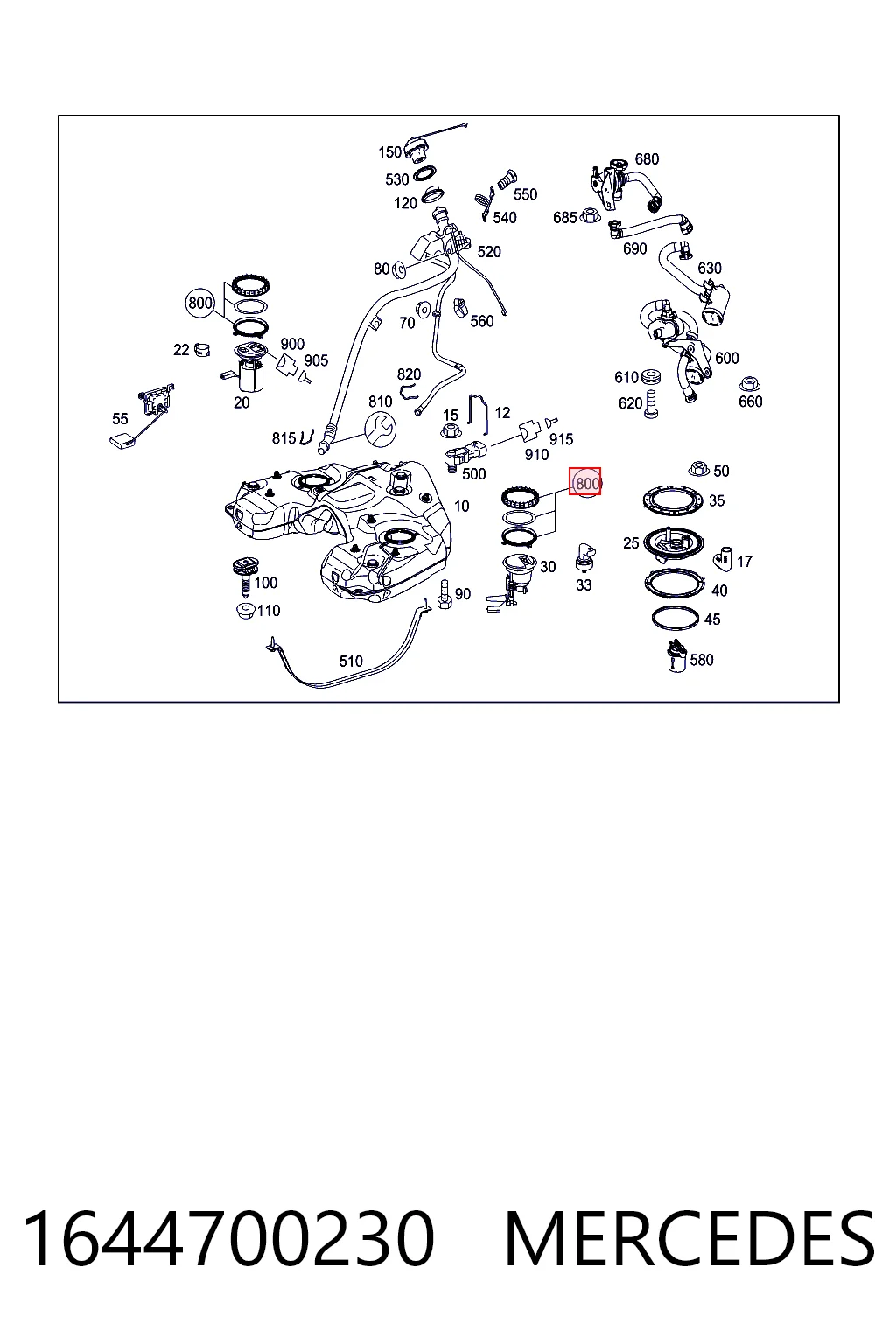 1644700230 Mercedes Tapa de la bomba de combustible