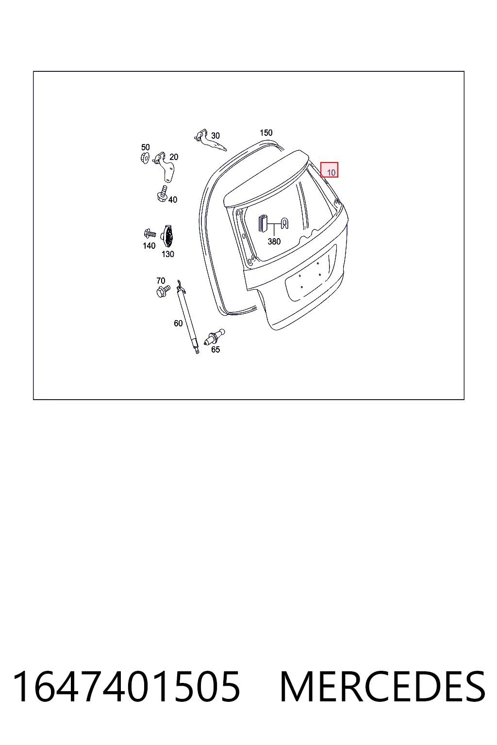 Porton trasero para Mercedes ML/GLE  W164
