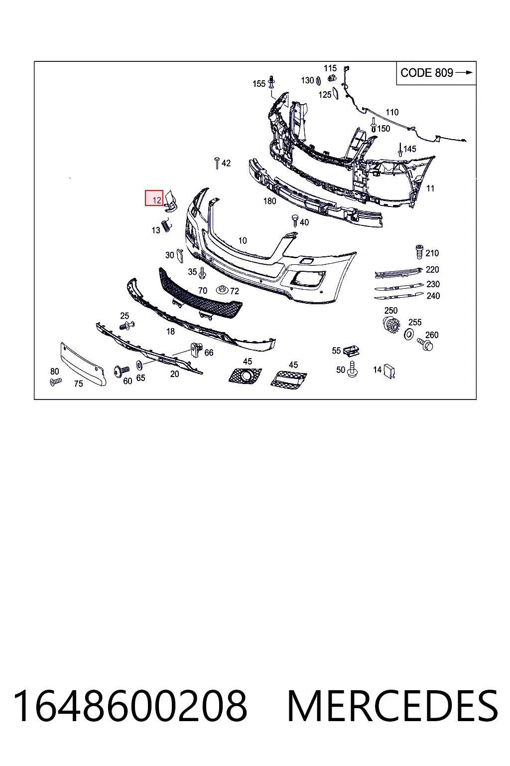1648600208 Mercedes Tapa de boquilla lavafaros delantero