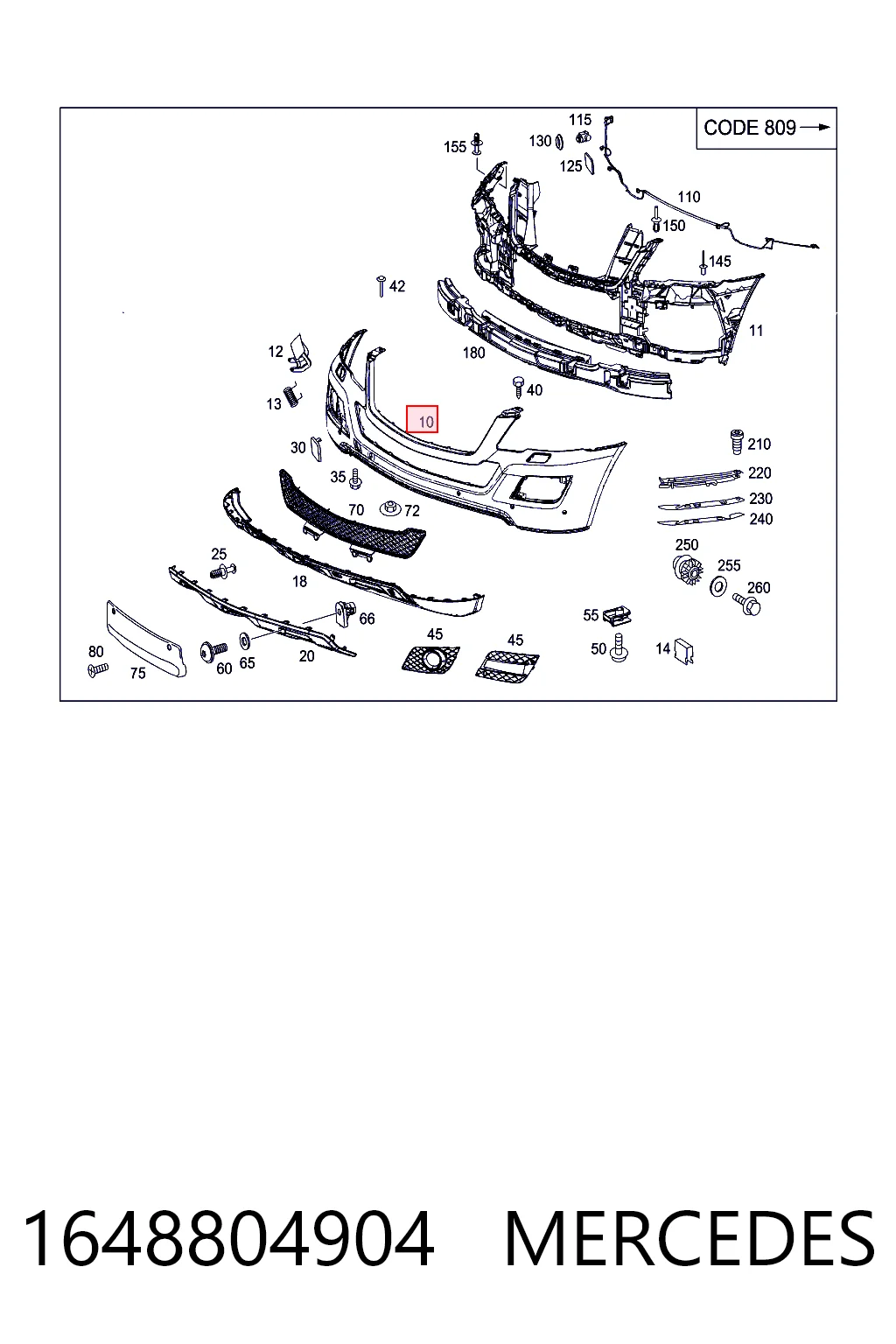 Parachoques para Mercedes ML/GLE  (W164)