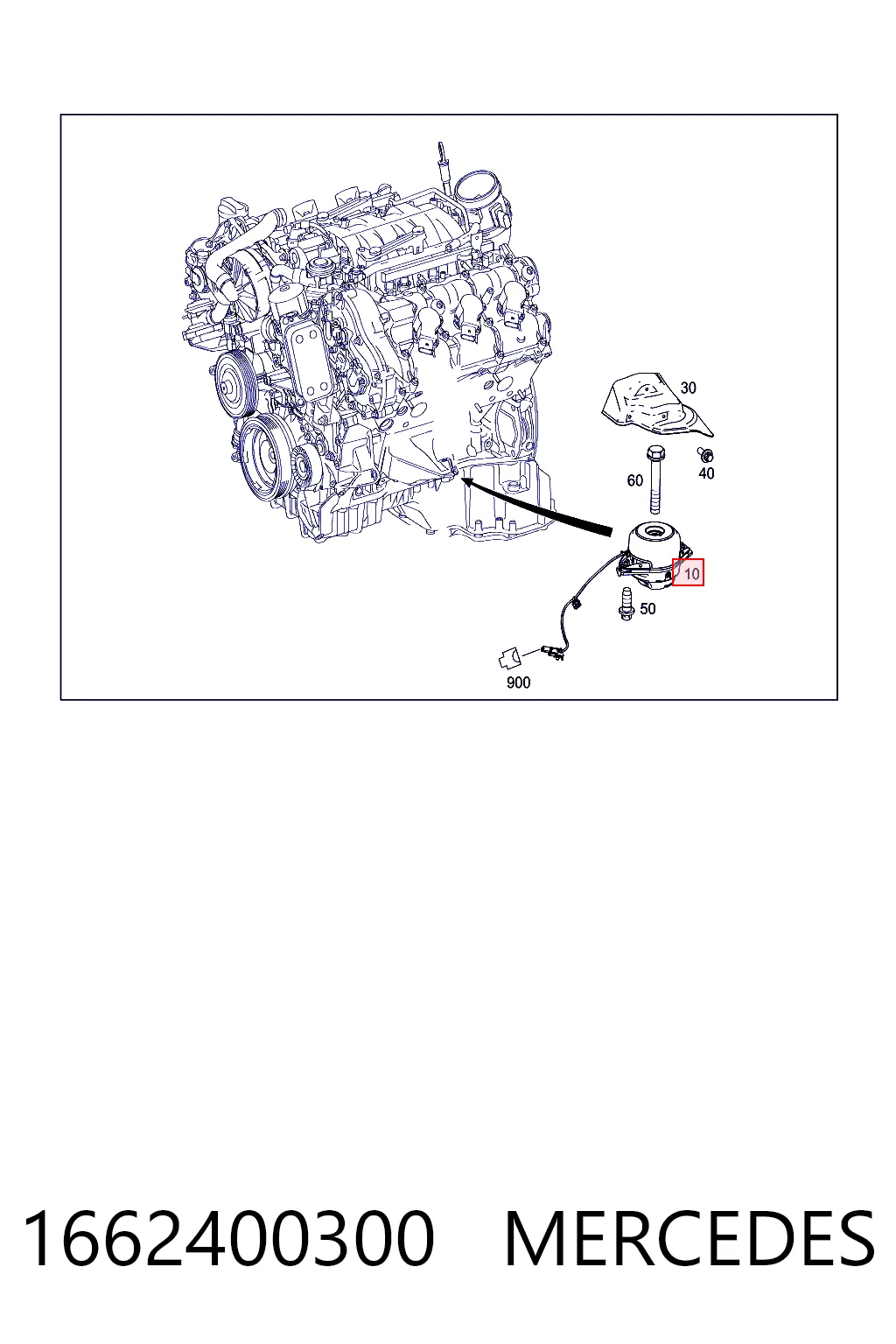 1662400300 Mercedes Soporte de motor izquierdo