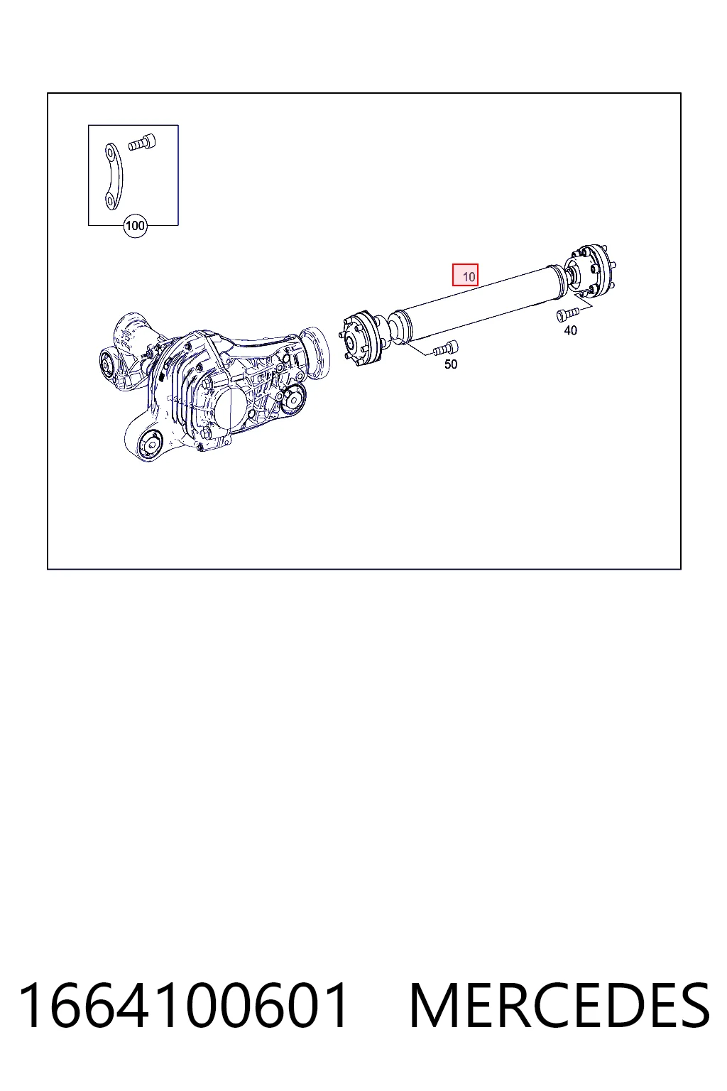 1664100601 Mercedes Transmisión cardán, eje delantero