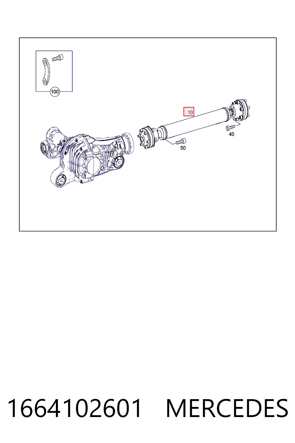 1664102601 Mercedes Transmisión cardán, eje delantero