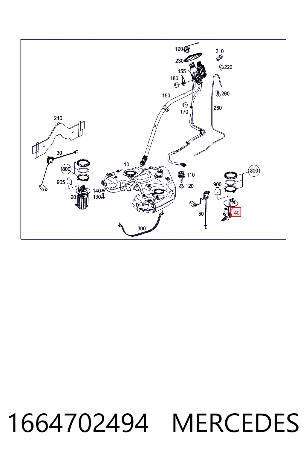 1664702494 Mercedes Sensor de nivel de combustible izquierdo
