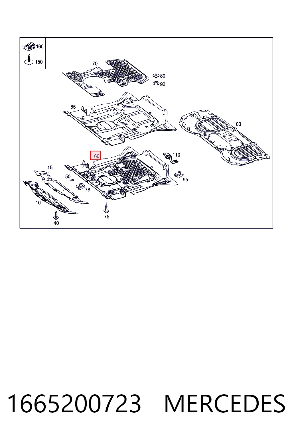 1665200723 Mercedes Protector antiempotramiento del motor delantera