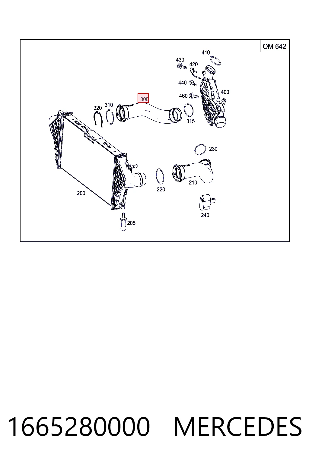 1665280000 Mercedes Manguera del intercooler