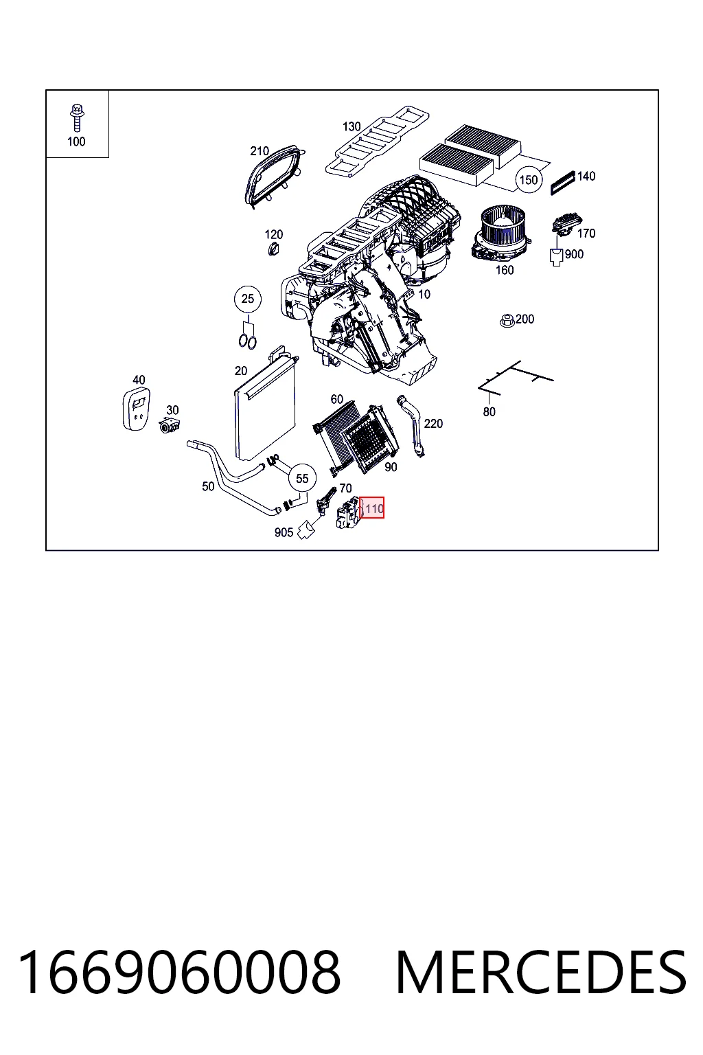 1669060008 Mercedes Motor de recirculación de aire