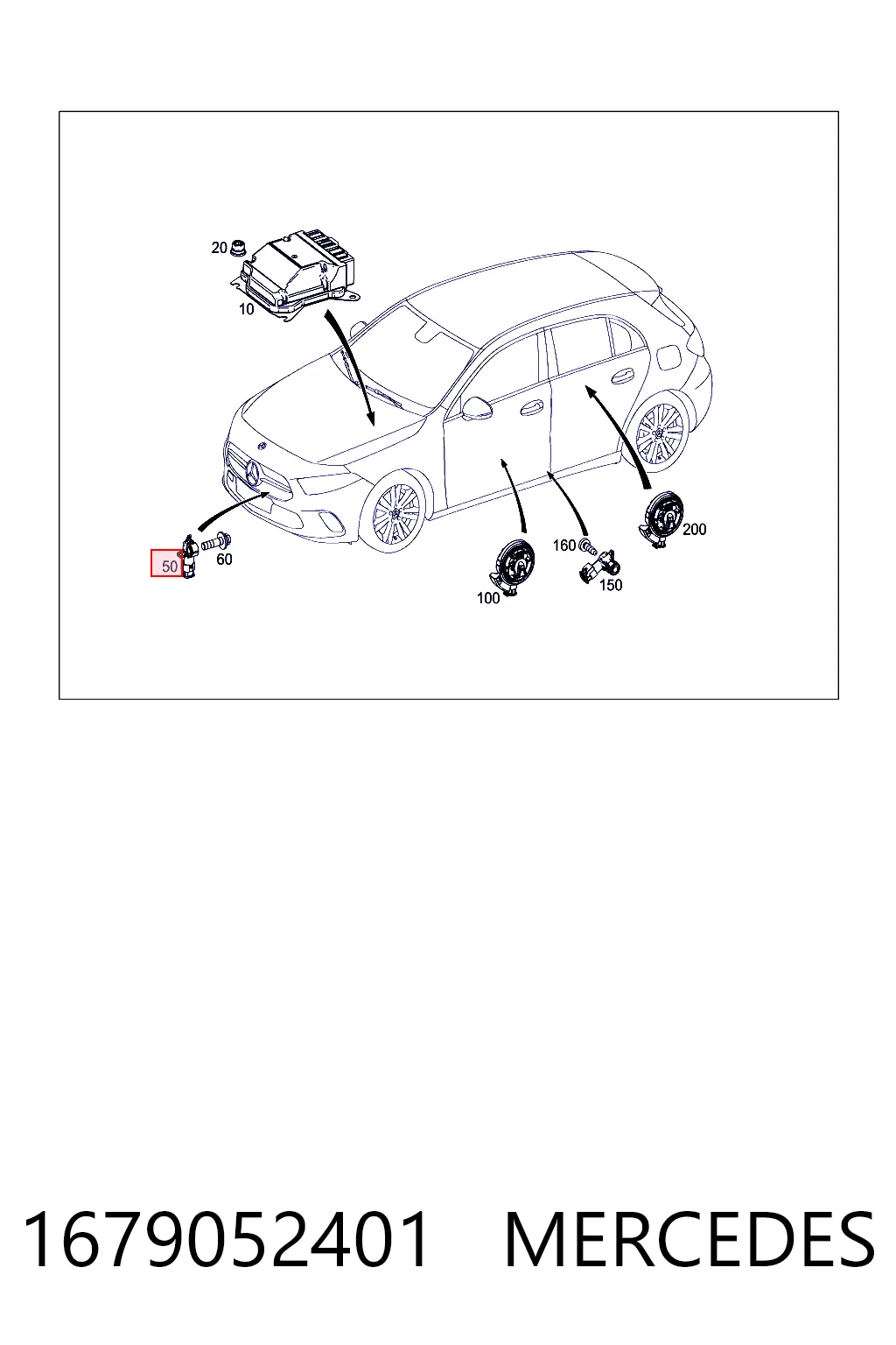 1679052401 Mercedes Sensor de airbag delantero