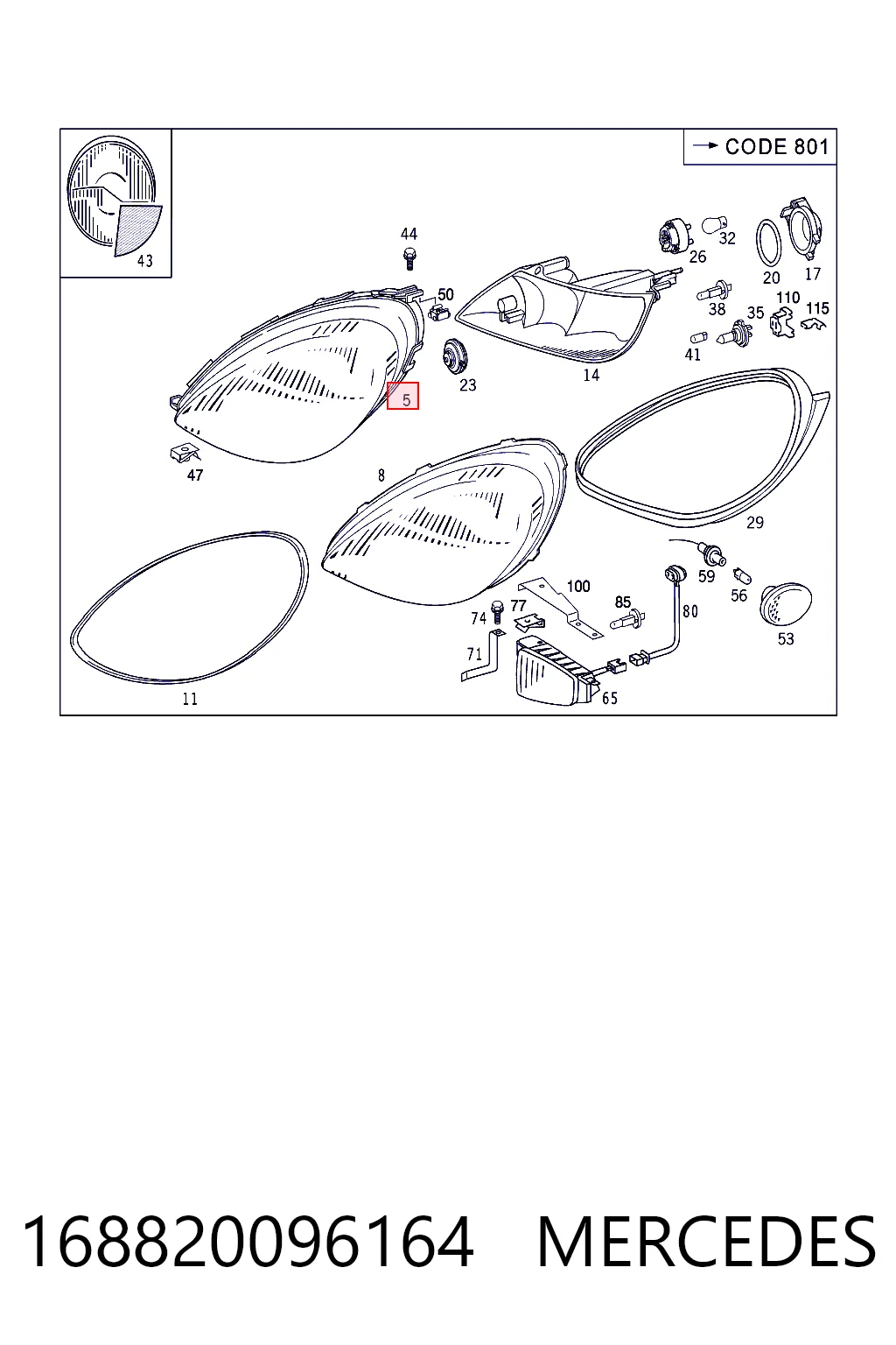 Comprar Faro izquierdo Mercedes A  W168