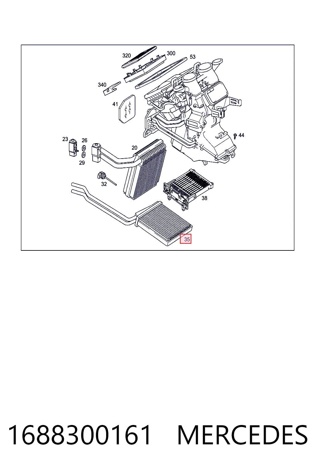 Radiador de calefacción 1688300161 MERCEDES
