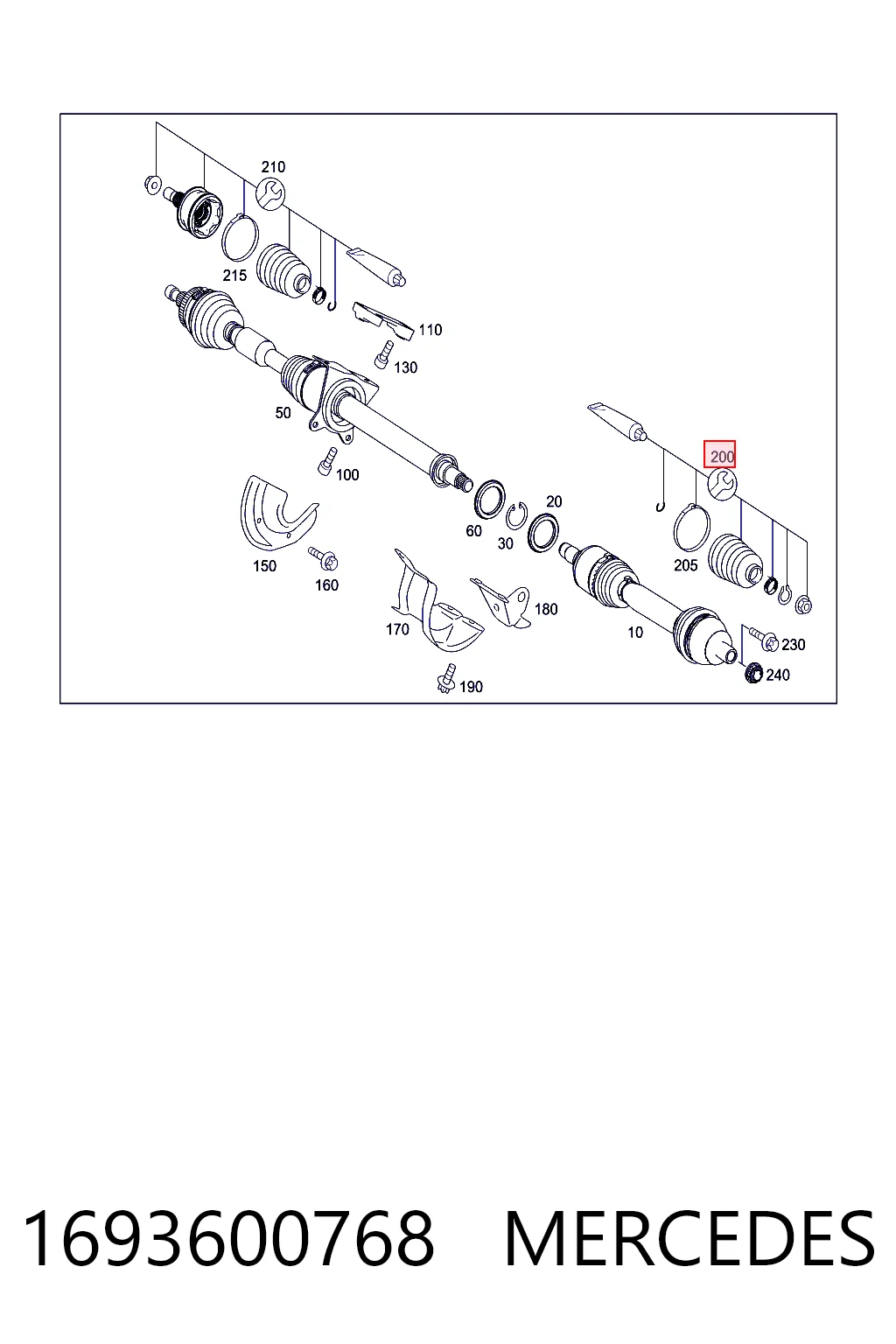 Comprar Fuelle interior del palier delantero Mercedes S  W220 a bajo precio