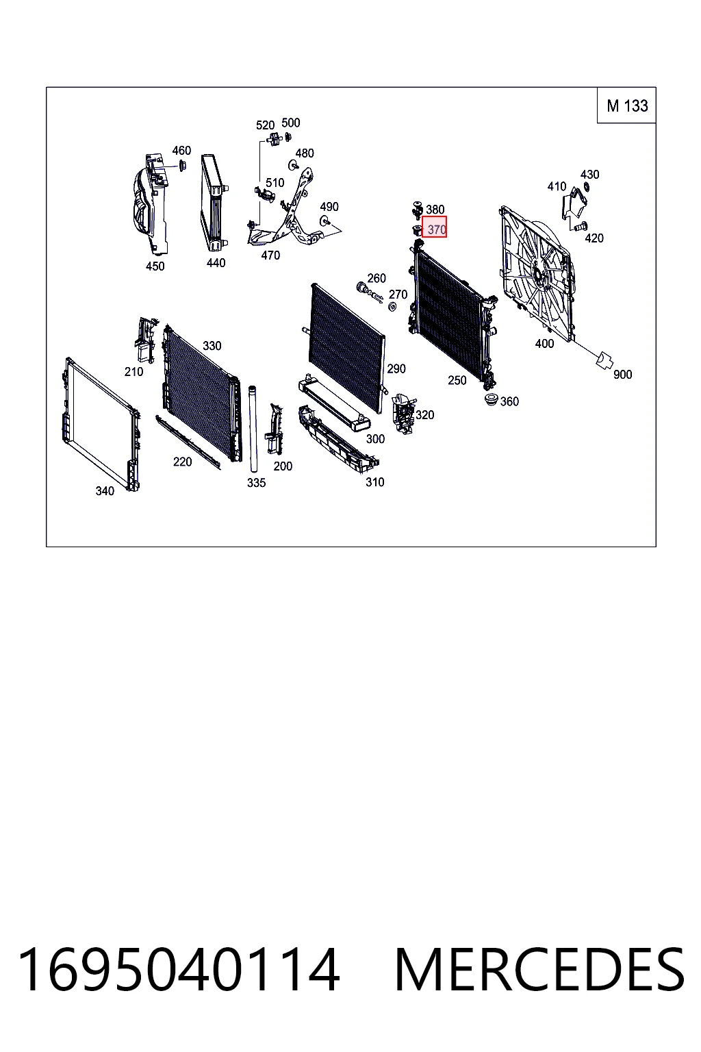 1695040114 Mercedes Soporte superior de radiador