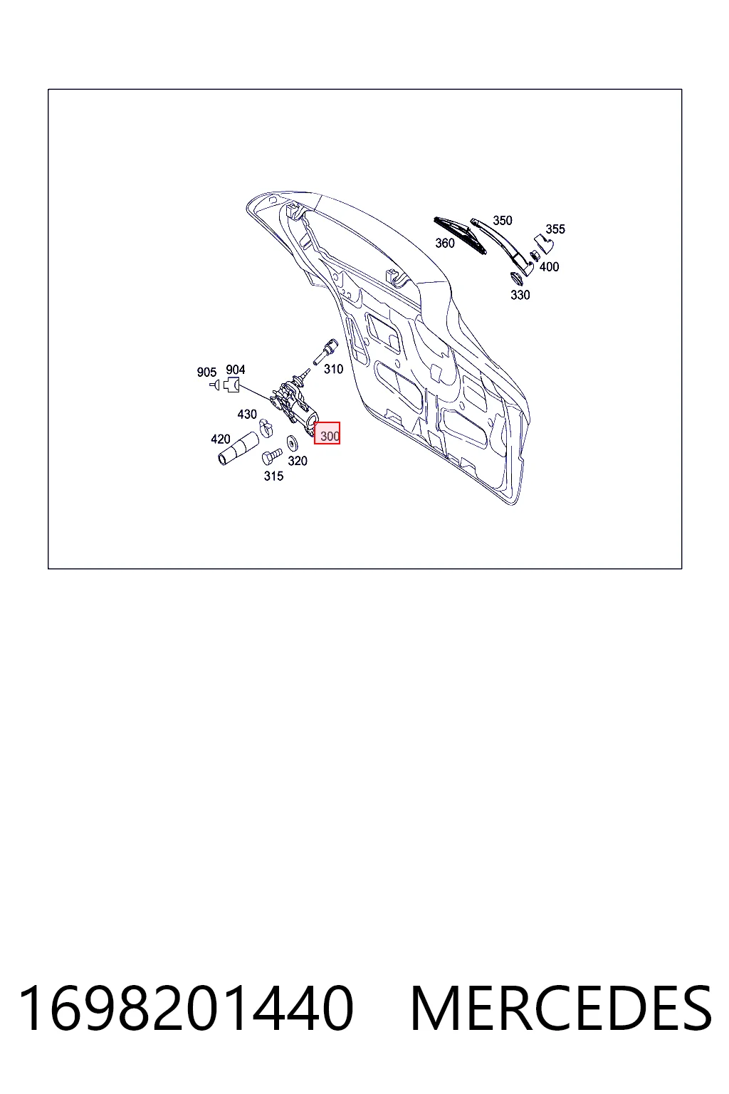 1698201440 Mercedes Motor del limpiaparabrisas trasero