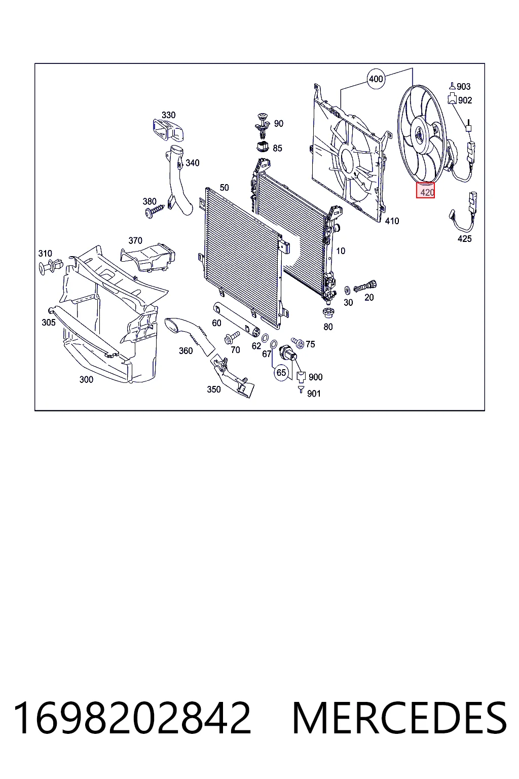 Electroventilador del motor para Mercedes A  W169