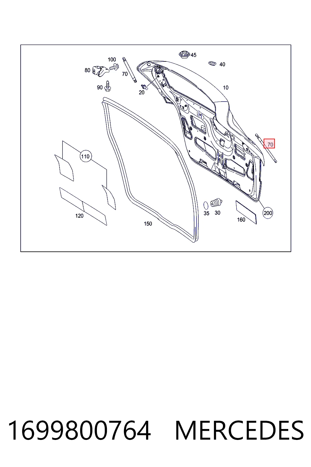 Comprar Amortiguador de la tapa del maletero Mercedes B  W245 a bajo precio