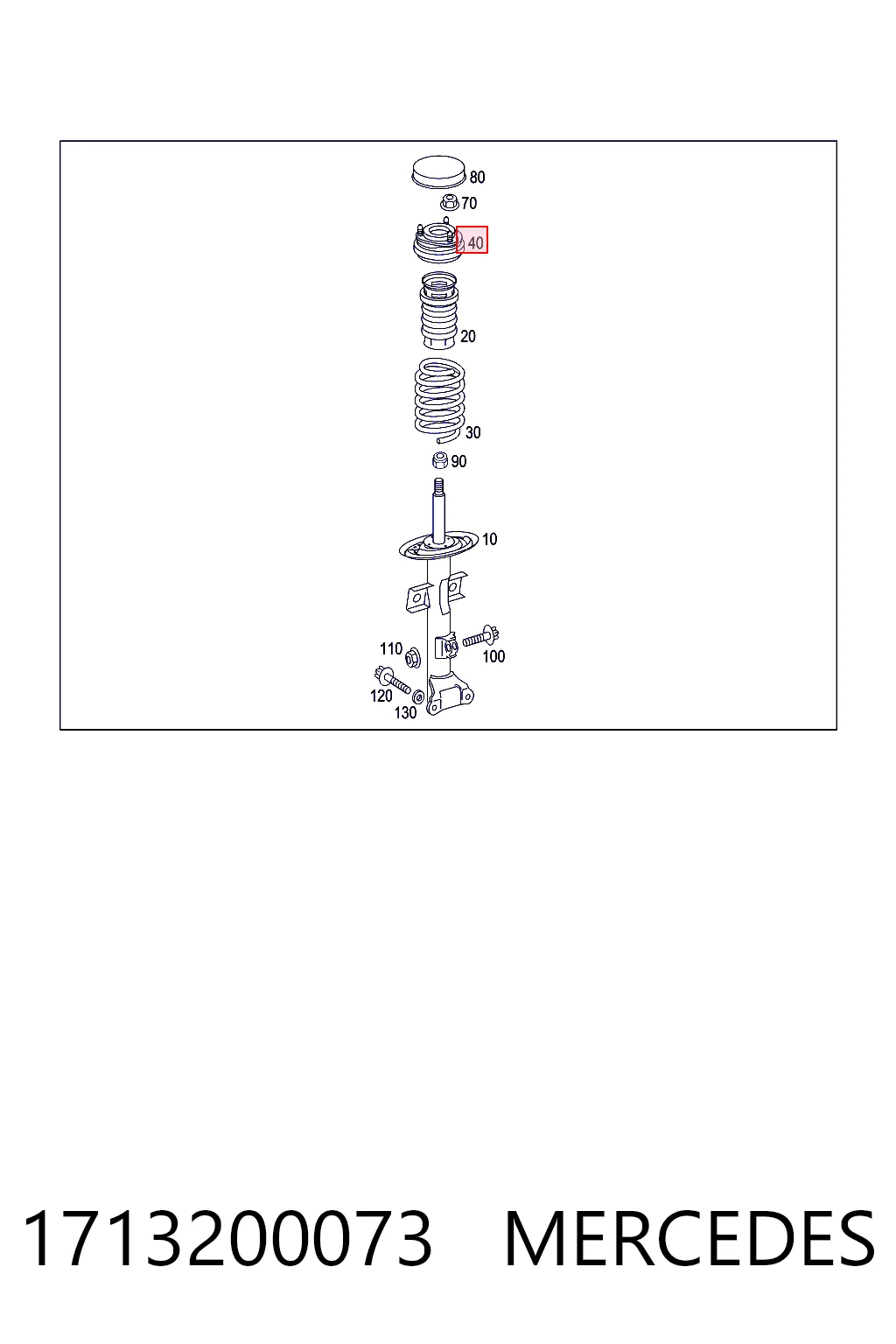 1713200073 Mercedes Soporte del amortiguador delantero