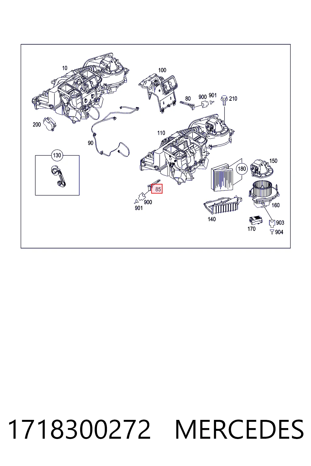 1718300272 Mercedes Sensor de temperatura del evaporador