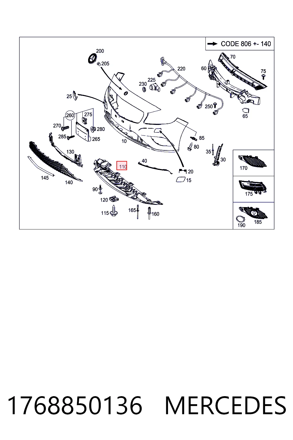 1768850136 Mercedes Protector paragolpes